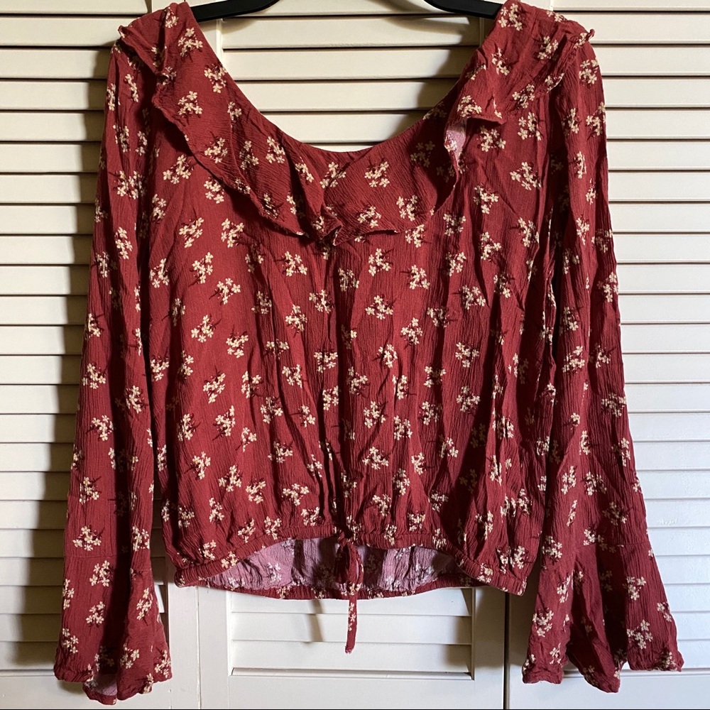 American Eagle Burnt Orange Flared Long Sleeve